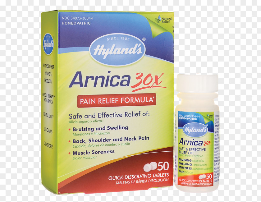 Tablet Mountain Arnica Hyland's Homeopathy Bruise PNG