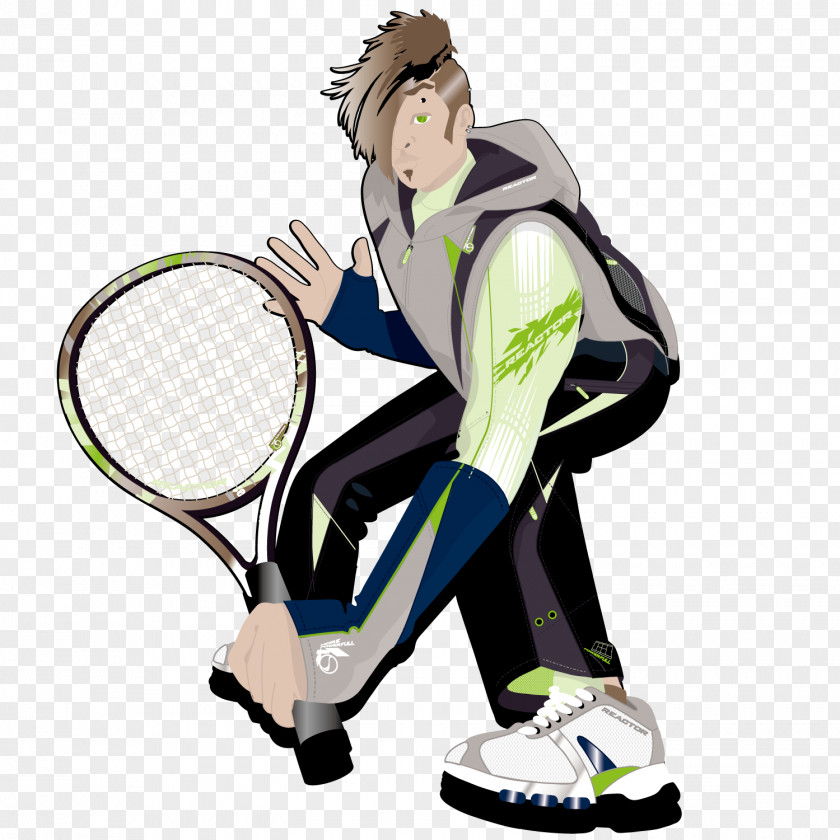 Playing Tennis Boy Cartoon Adobe Illustrator PNG