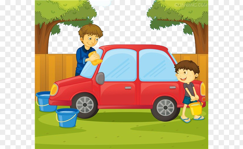 Scrub The Car Royalty-free Father Clip Art PNG