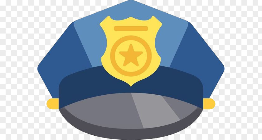 Simply Painted Police Hat Officer Peaked Cap Clip Art PNG