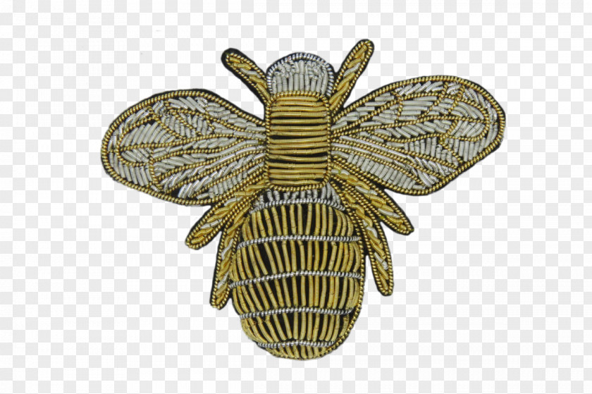 Bee Goldwork Embroidery Insect Butterfly PNG