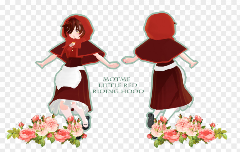 Little Red Riding Hood Centifolia Roses Paper Garden Textile PNG