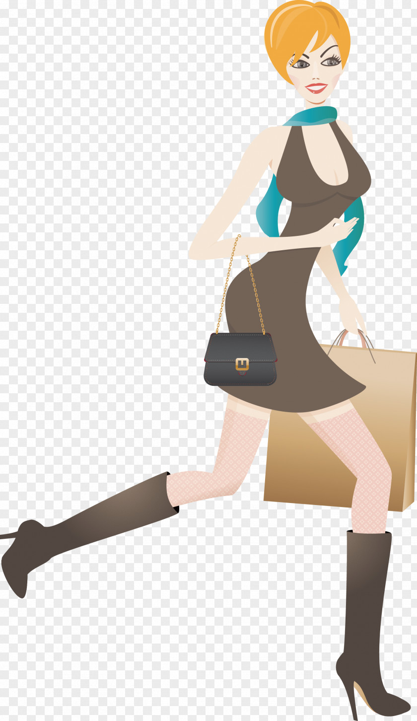 Shopping Women Vector Paris Adobe Illustrator PNG