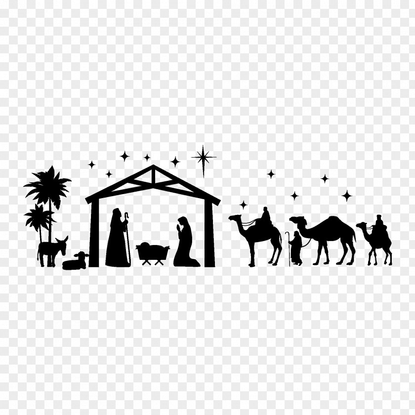 Chalkboard Nativity Scene Manger Christmas Of Jesus Clip Art PNG