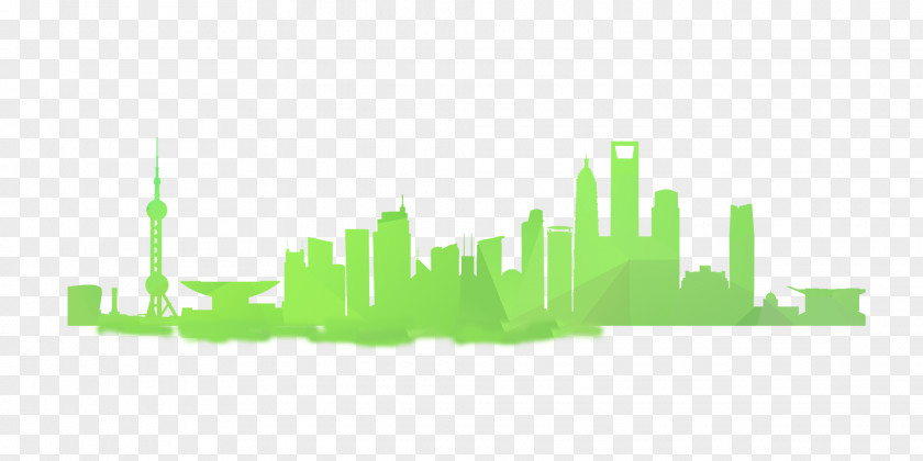 Green City Shanghai Skyline Silhouette Building PNG