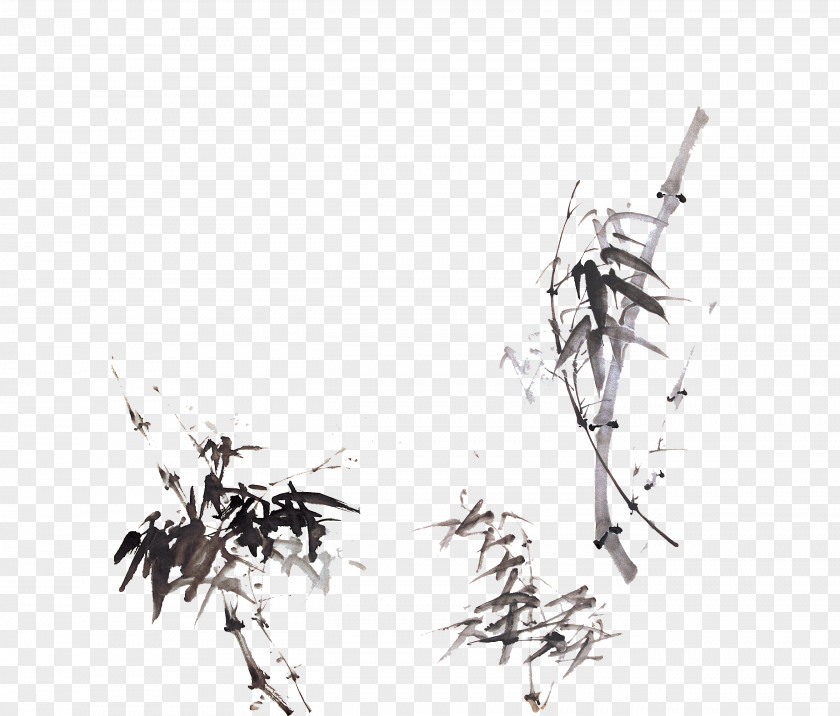 Ink Bamboo Wash Painting Chinese Inkstick PNG