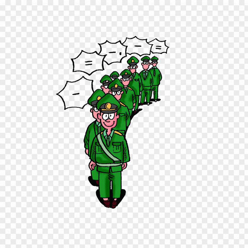 The Orderly March Of Soldiers Cartoon Soldier Military Personnel Illustration PNG