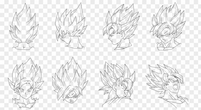 Goku Gohan Line Art Drawing Sketch PNG