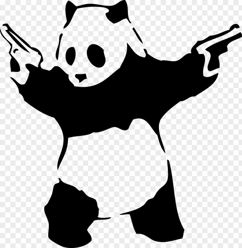 Graffiti Giant Panda Firearm Poster PNG