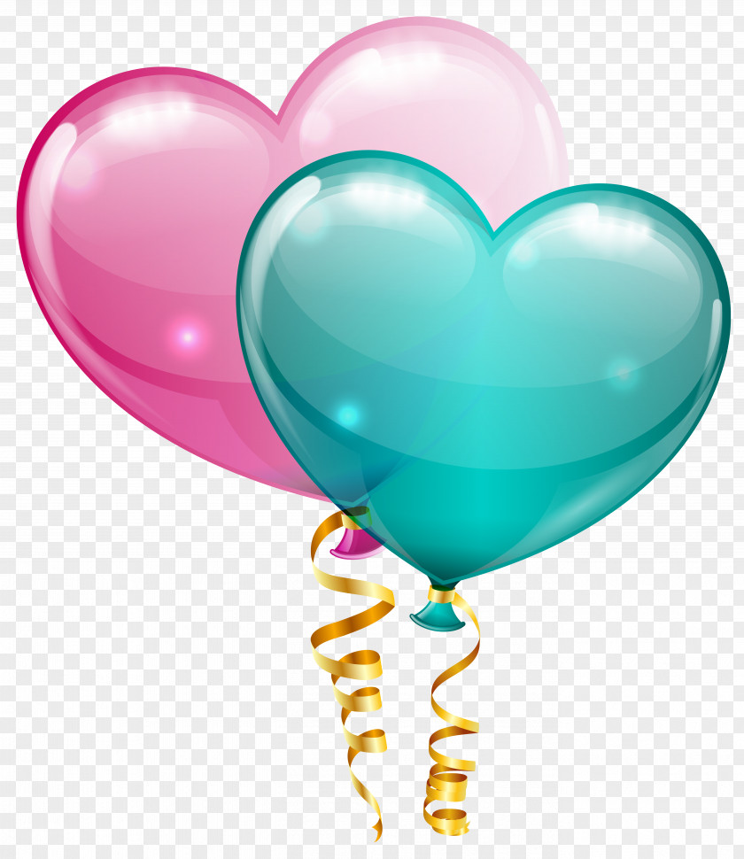 Pink And Blue Heart Balloons Clipart Image Balloon Clip Art PNG