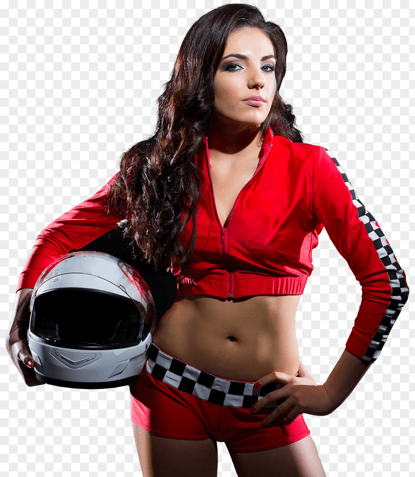 Powerful Woman Kart Racing Sport Auto Race Track PNG