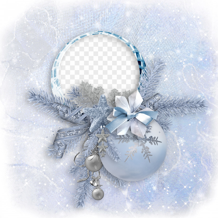 Pretty Blue Frame Christmas New Years Day Flower Bouquet PNG