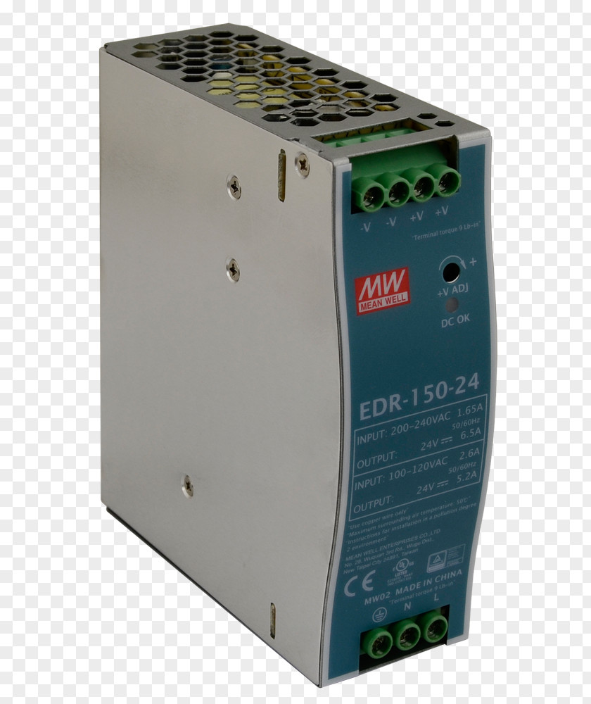 Power Converters Supply Unit MEAN WELL Enterprises Co., Ltd. Switched-mode DIN Rail PNG