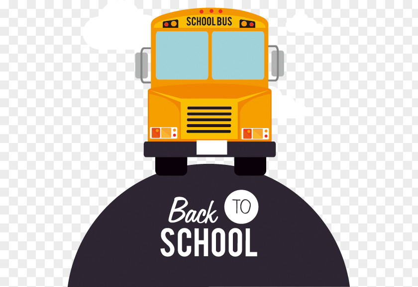 Cartoon Yellow Bus Painted School Season Student PNG