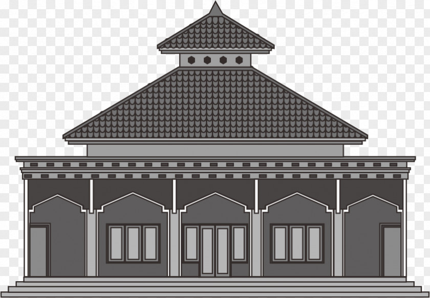 Design Masjid Jawa Mosque Facade Arsitektur PNG