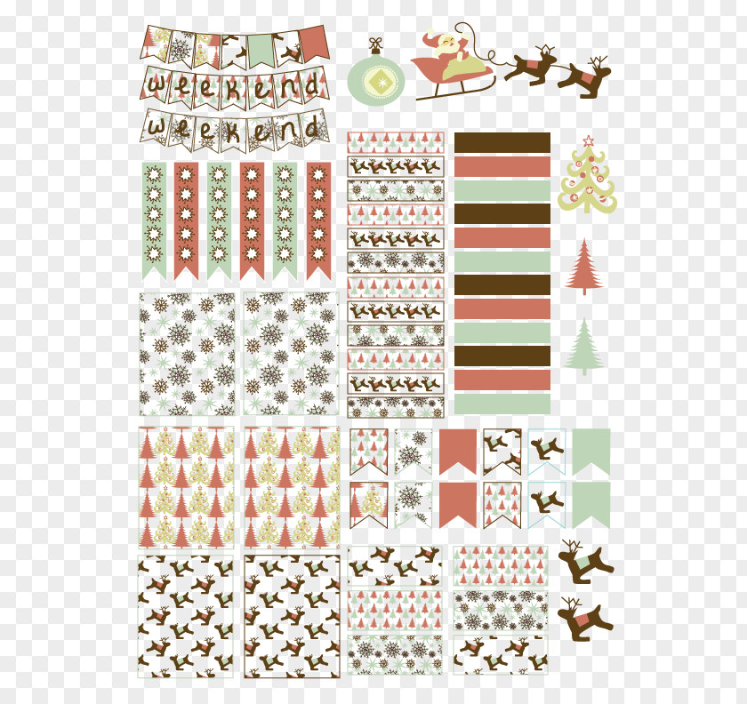 Free Printing Christmas TreePlanner Stickers PNG