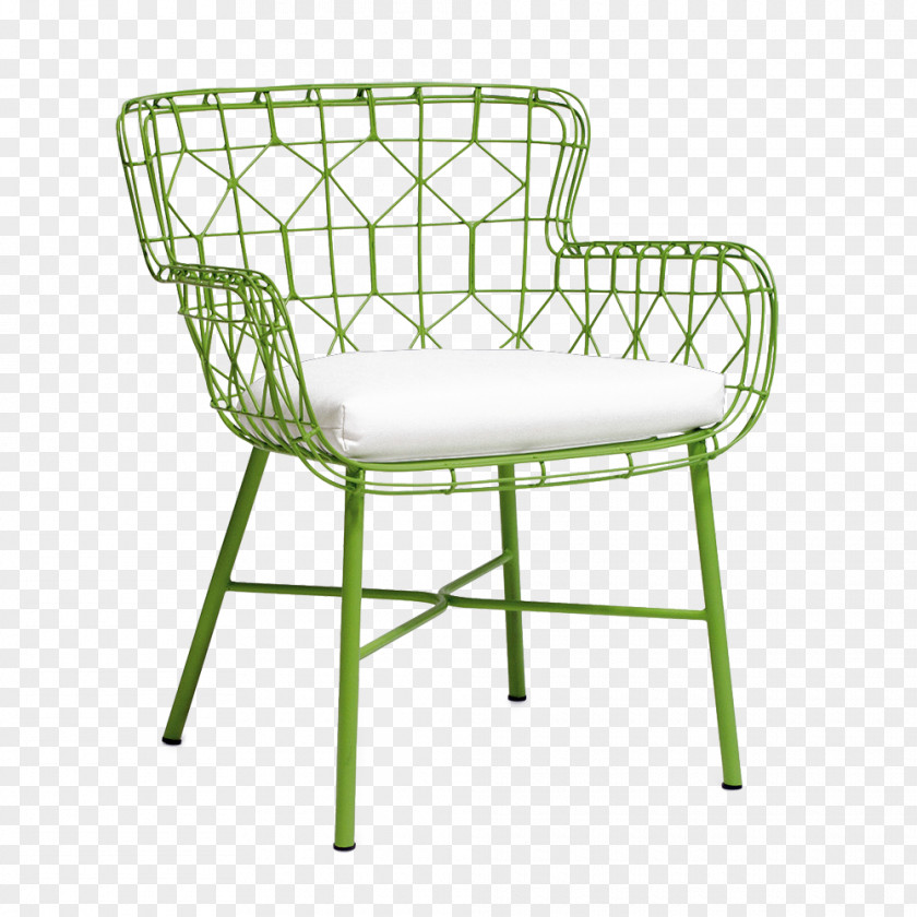 Green Armchair Wing Chair Table Garden Furniture PNG