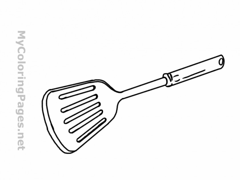 Spatula Cliparts Sketch Barbecue Grill Kitchen Utensil Coloring Book PNG