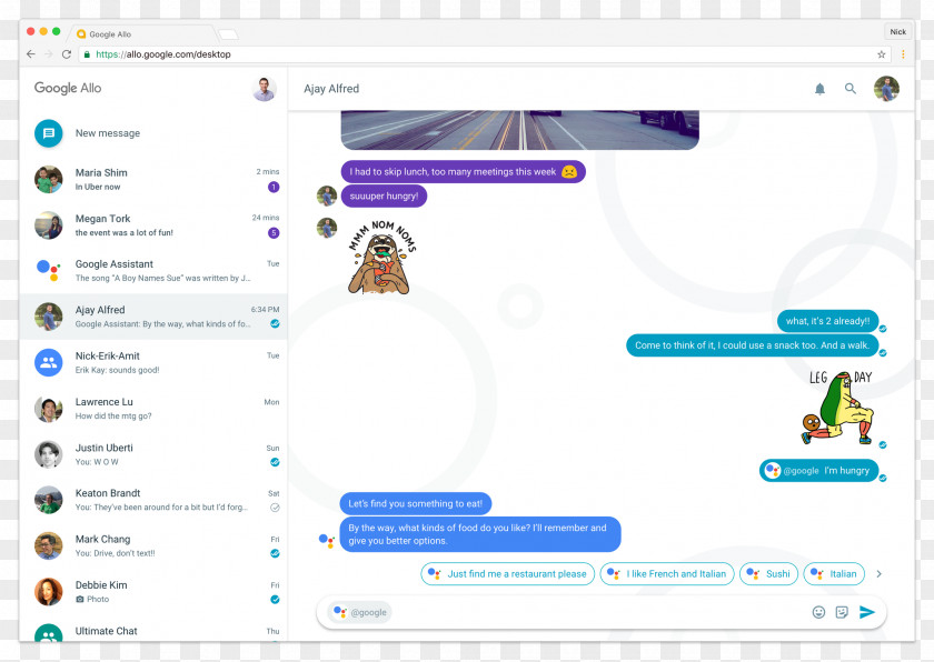 Google I/O Allo Messaging Apps Web Browser Application PNG