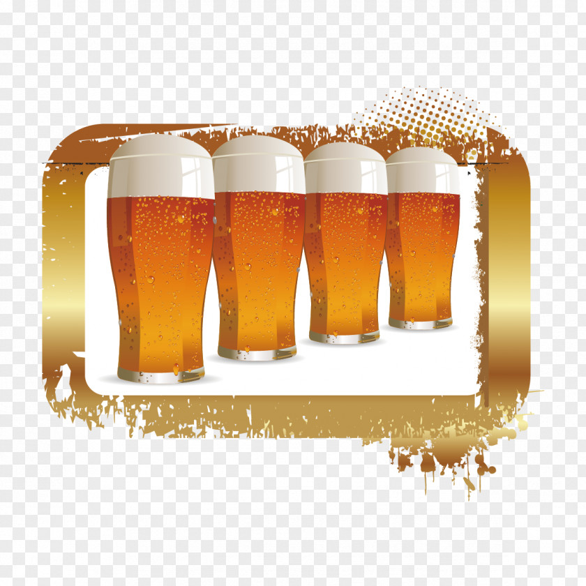 Vector Beer And Watercolor Poster Free PNG