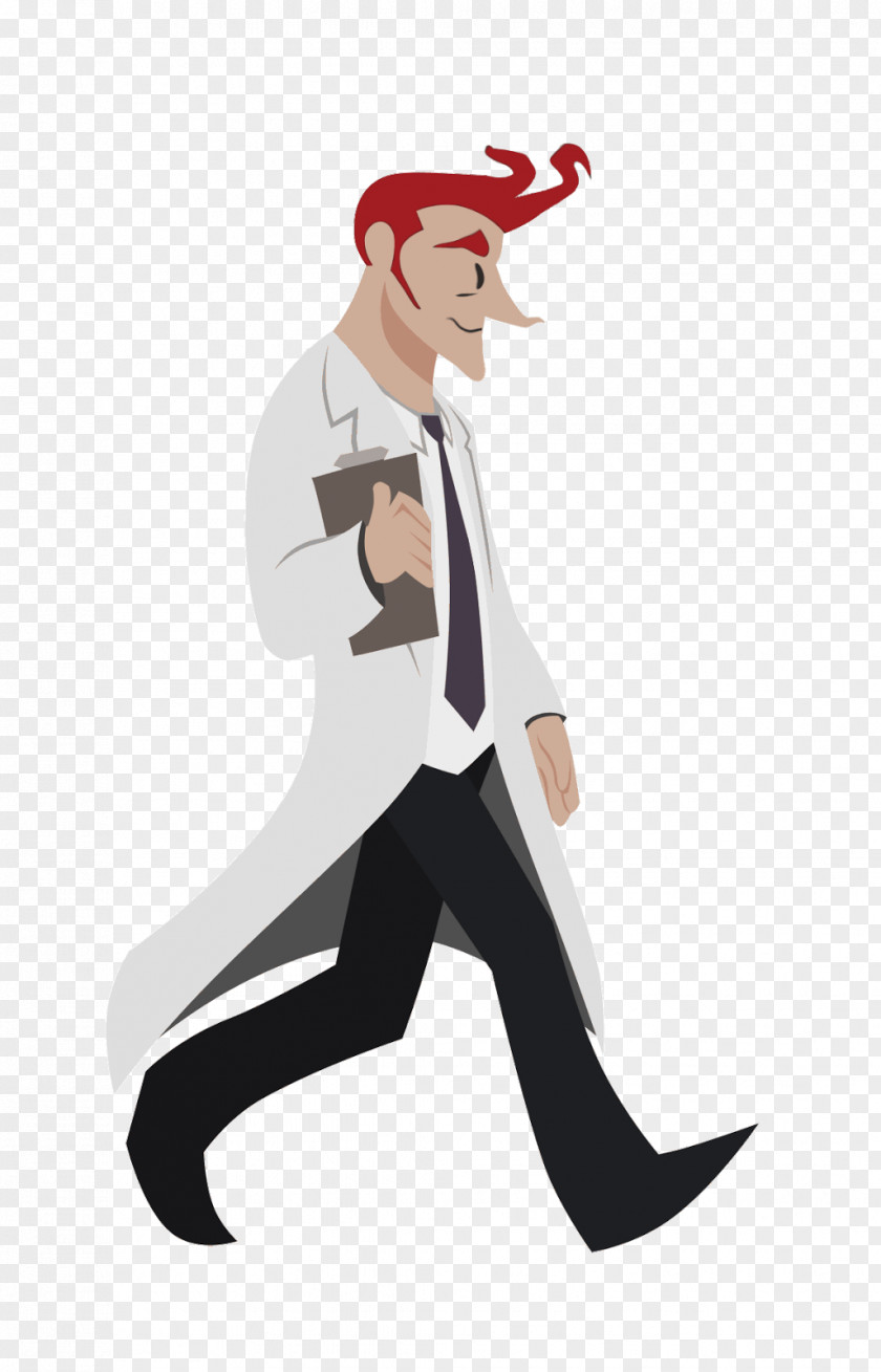 Animation Walk Cycle Scientist Image GIF PNG