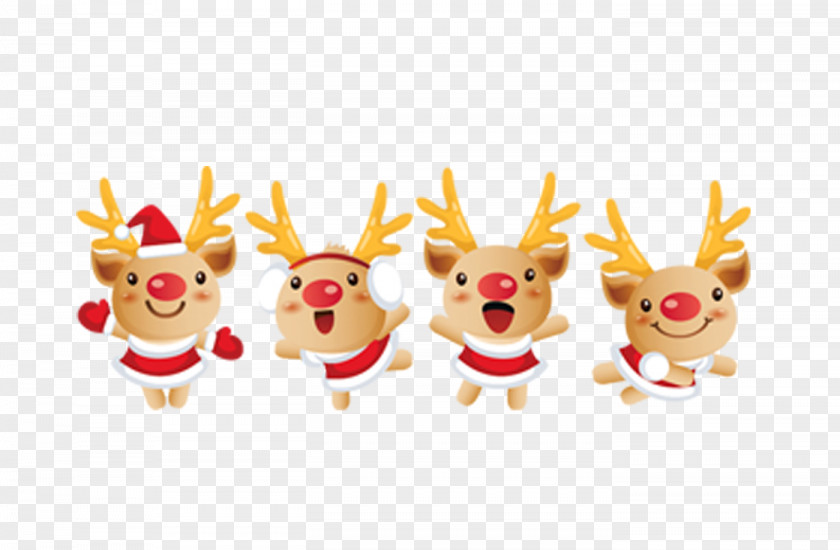Christmas Reindeer Santa Clauss Clip Art PNG
