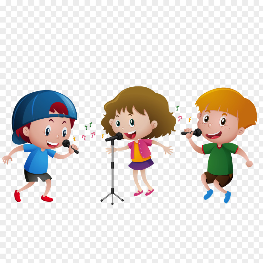 Vector Singing Children Dance Clip Art PNG