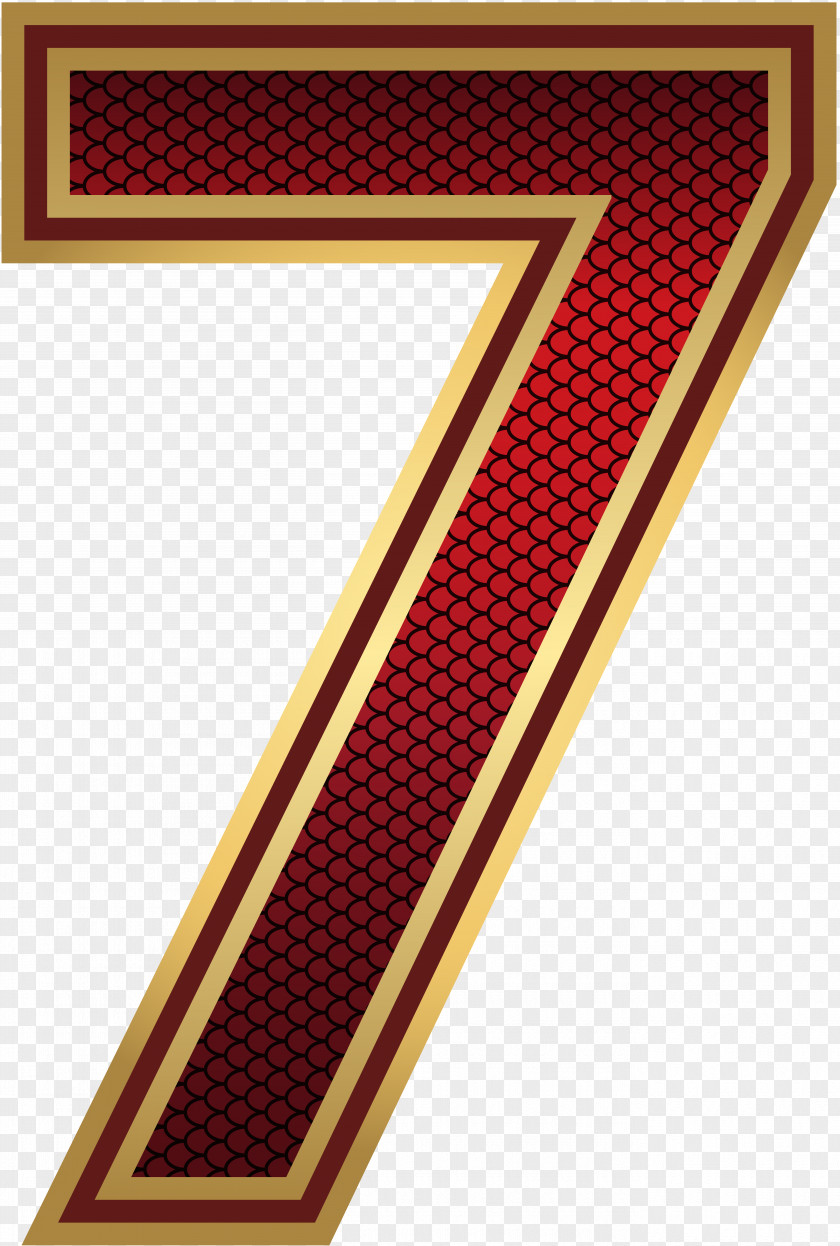 Red And Gold Number Seven Image Clip Art PNG