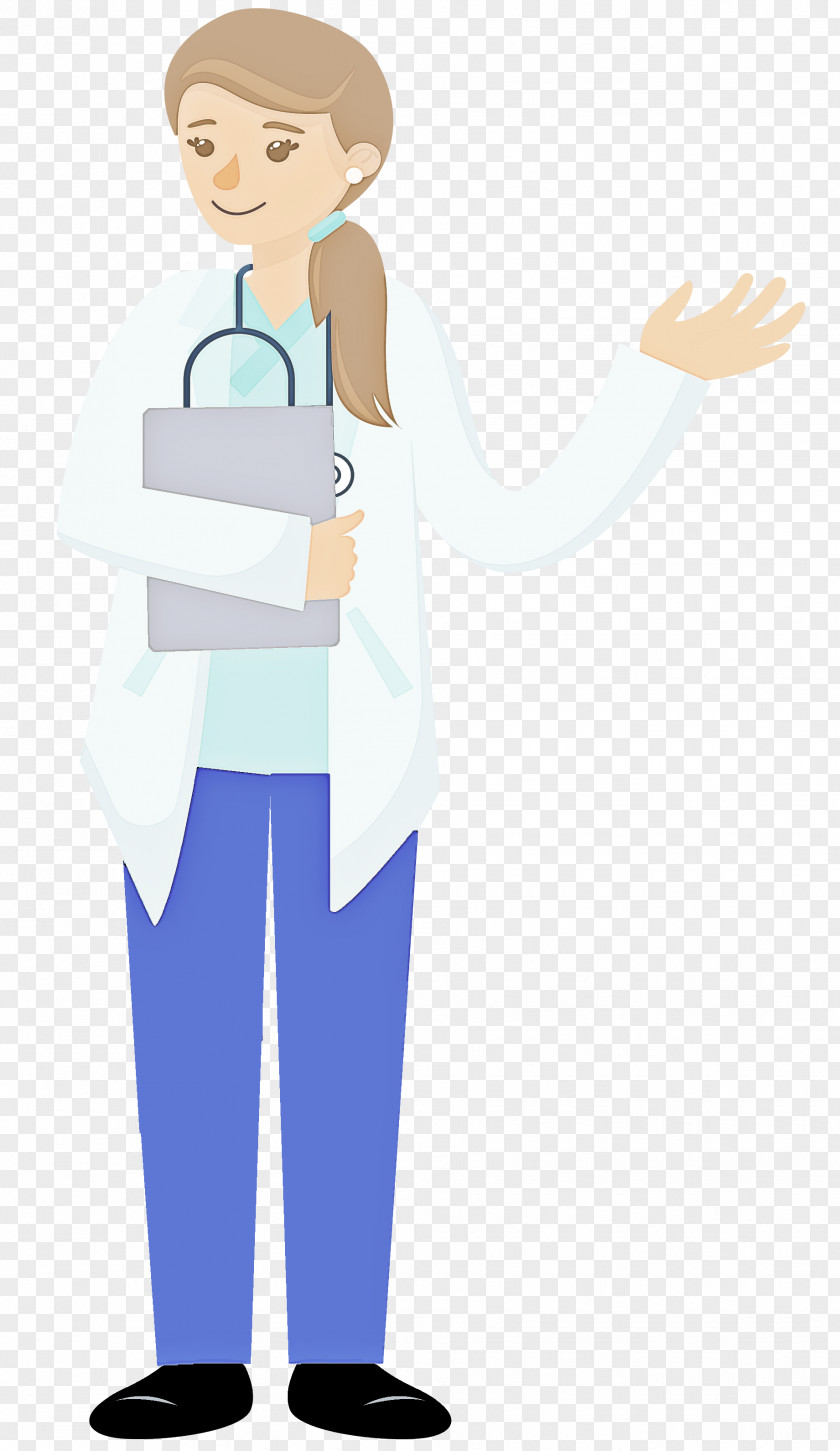 Cartoon Standing Health Care Provider Medical Assistant Gesture PNG