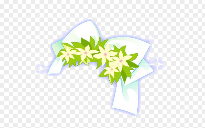 White Flower Decoration Bow PNG