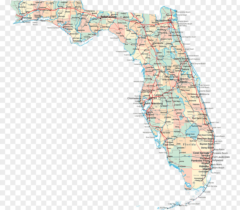 Map Florida Mapa Polityczna Collection World PNG