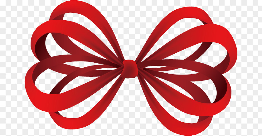 Red Bow Vector Material Ribbon Gift PNG