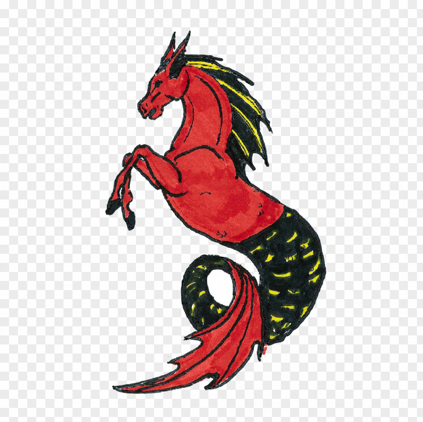 Seahorse Argent Azure Gules Art PNG