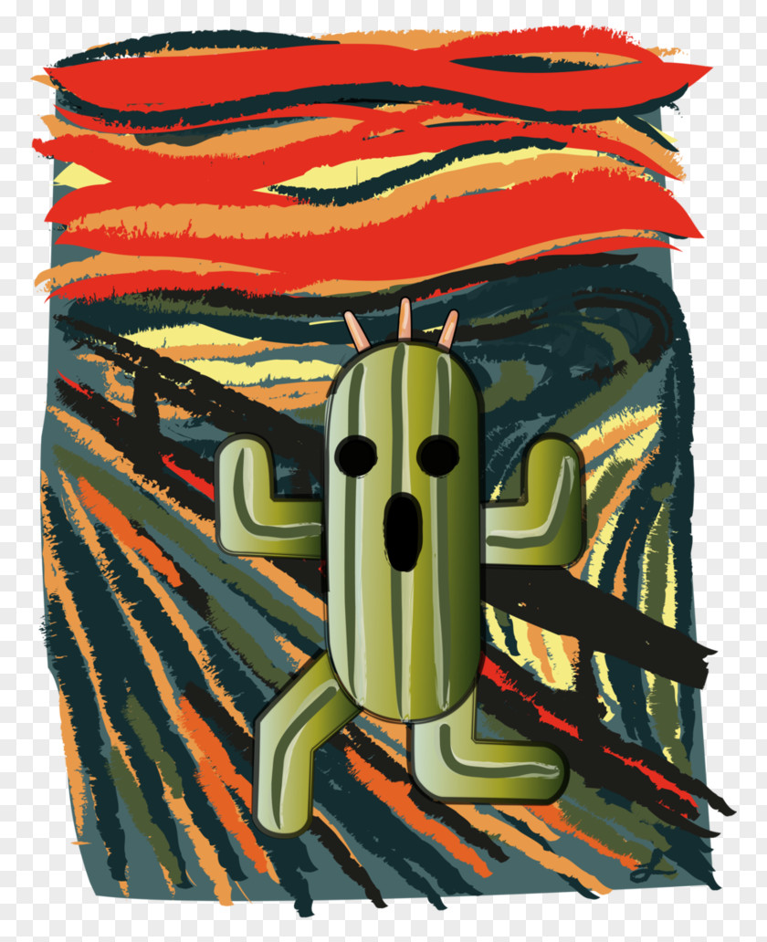 Watercolor Cactus The Scream Art Illustrator PNG