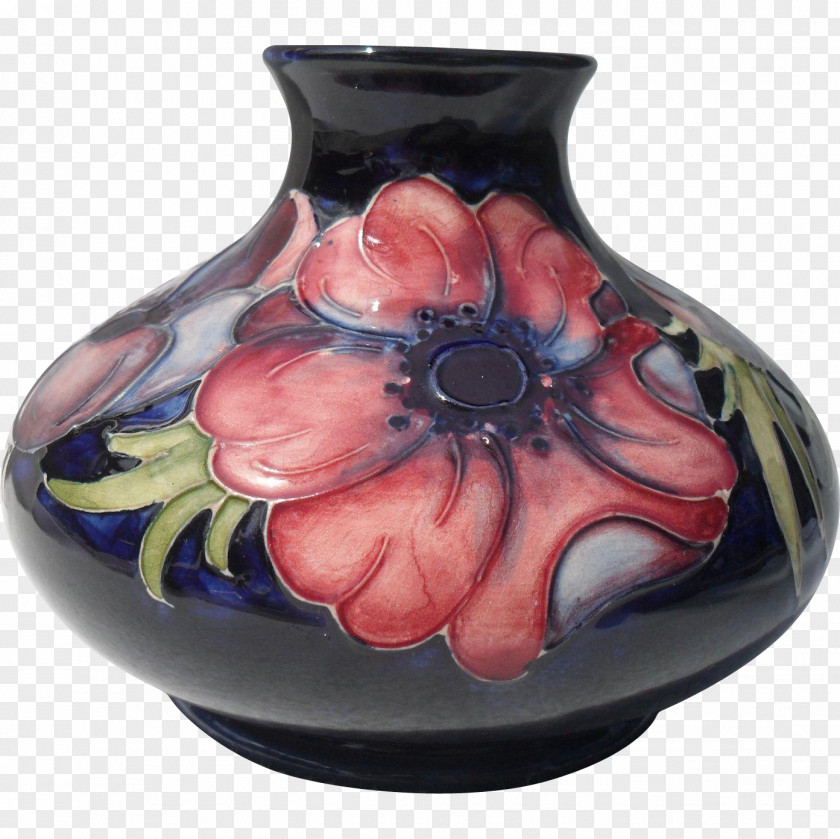 Anemone Pottery Moorcroft Ceramic Porcelain Vase PNG
