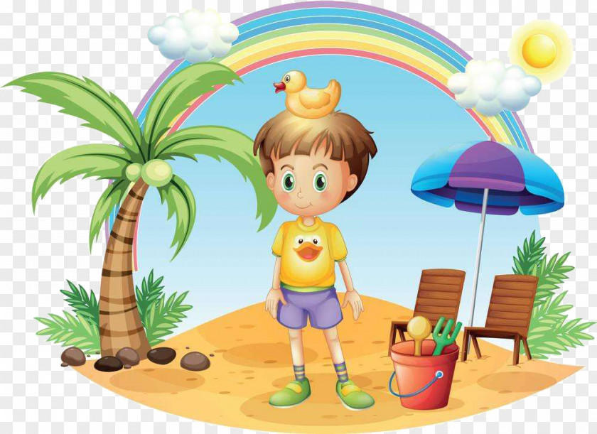 Cartoon Cute Style Seaside Child Pattern Beach Royalty-free Stock Photography Illustration PNG
