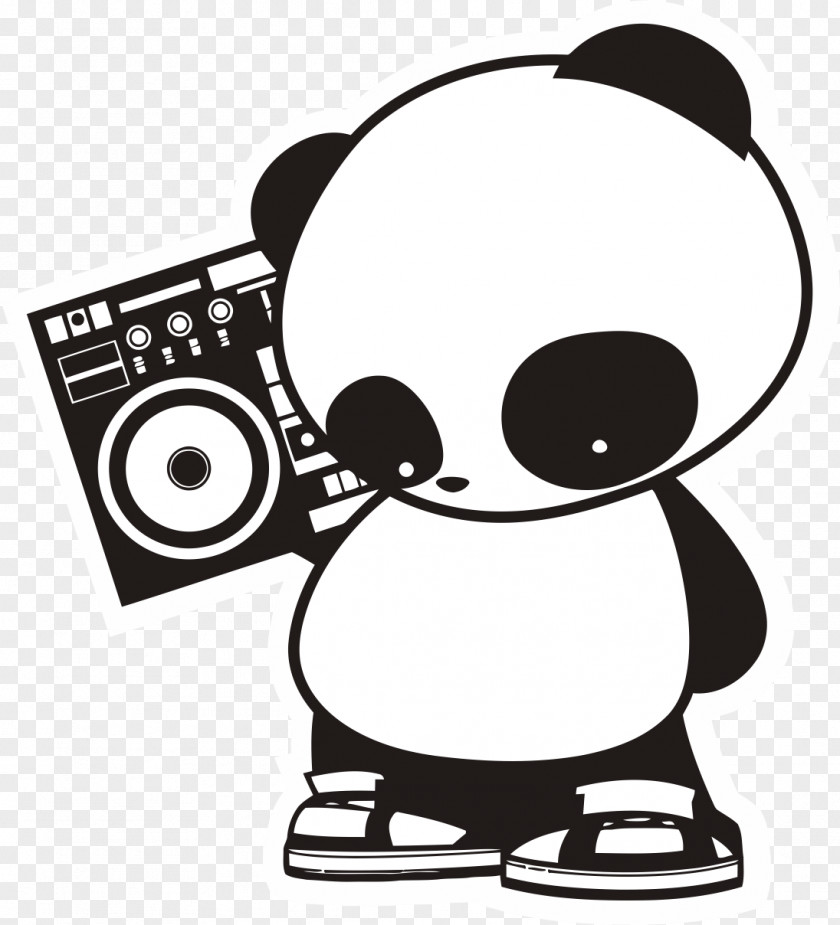 Giant Panda Hip Hop Music T-shirt PNG panda hop music T-shirt, clipart PNG