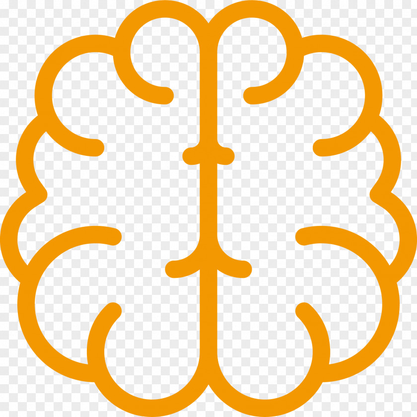 Yellow Brain Human Icon PNG
