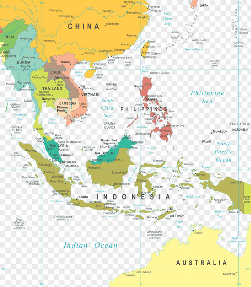 Middle East Map Southeast Asia The World Factbook Geography PNG