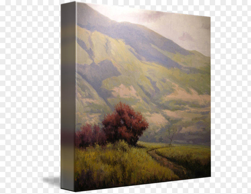 Shadow Mountain Painting Lake District Gallery Wrap Canvas Art PNG