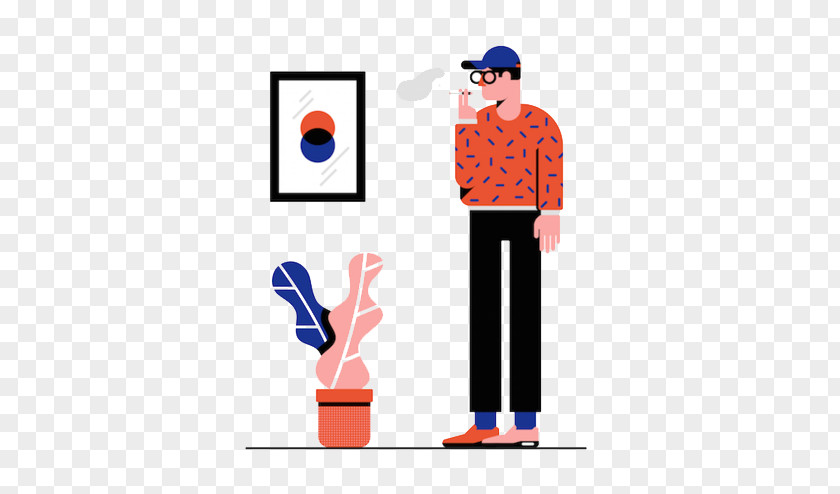 Smoking Man Graphic Design Illustration PNG