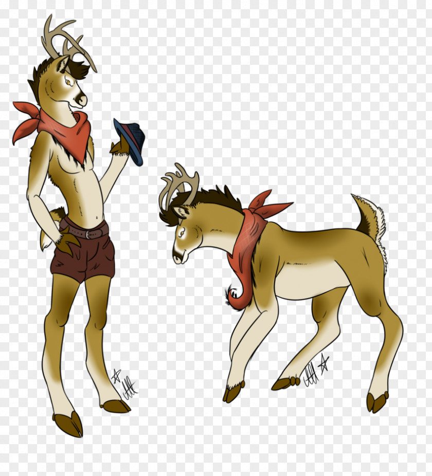 A Deer Stumbled By Stone Reindeer Antler Horse PNG