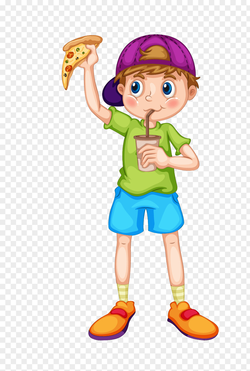 Cartoon Boy Pizza Eating Royalty-free Stock Photography PNG