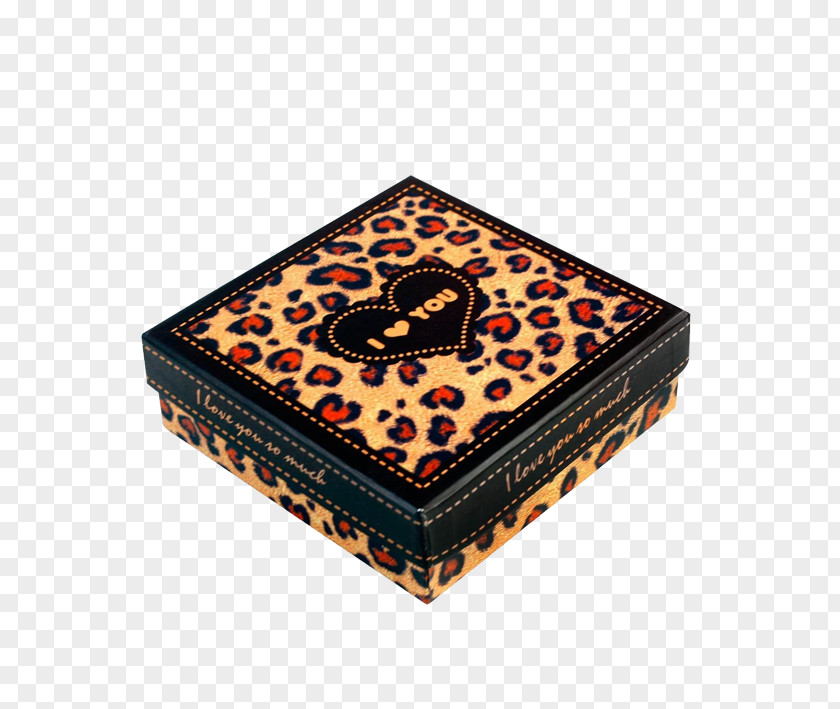 Exquisite Leopard Child Coffee Gift Box Paper PNG