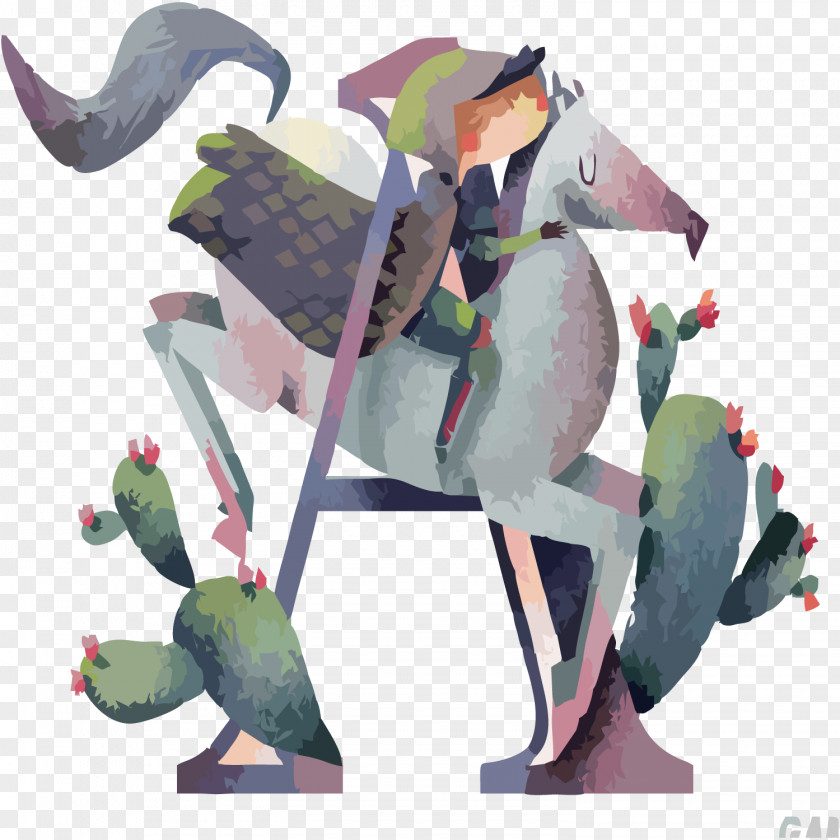 Horse With Cactus Cactaceae Illustration PNG