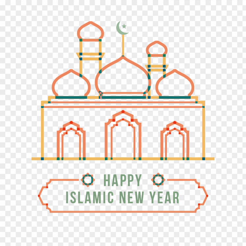Line Islam New Year Islamic Halal Muharram PNG