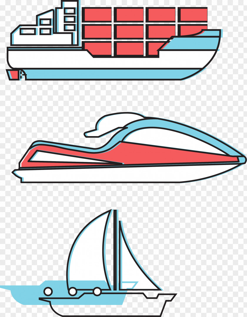 Three Kinds Of Vector Ship Clip Art PNG