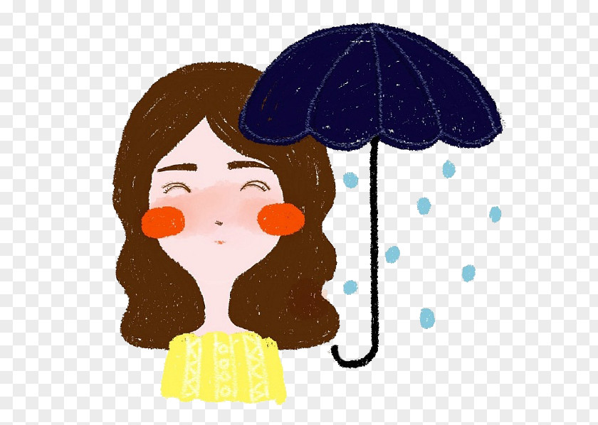 Umbrella Rain Illustration PNG Illustration, Cartoon umbrella girl clipart PNG