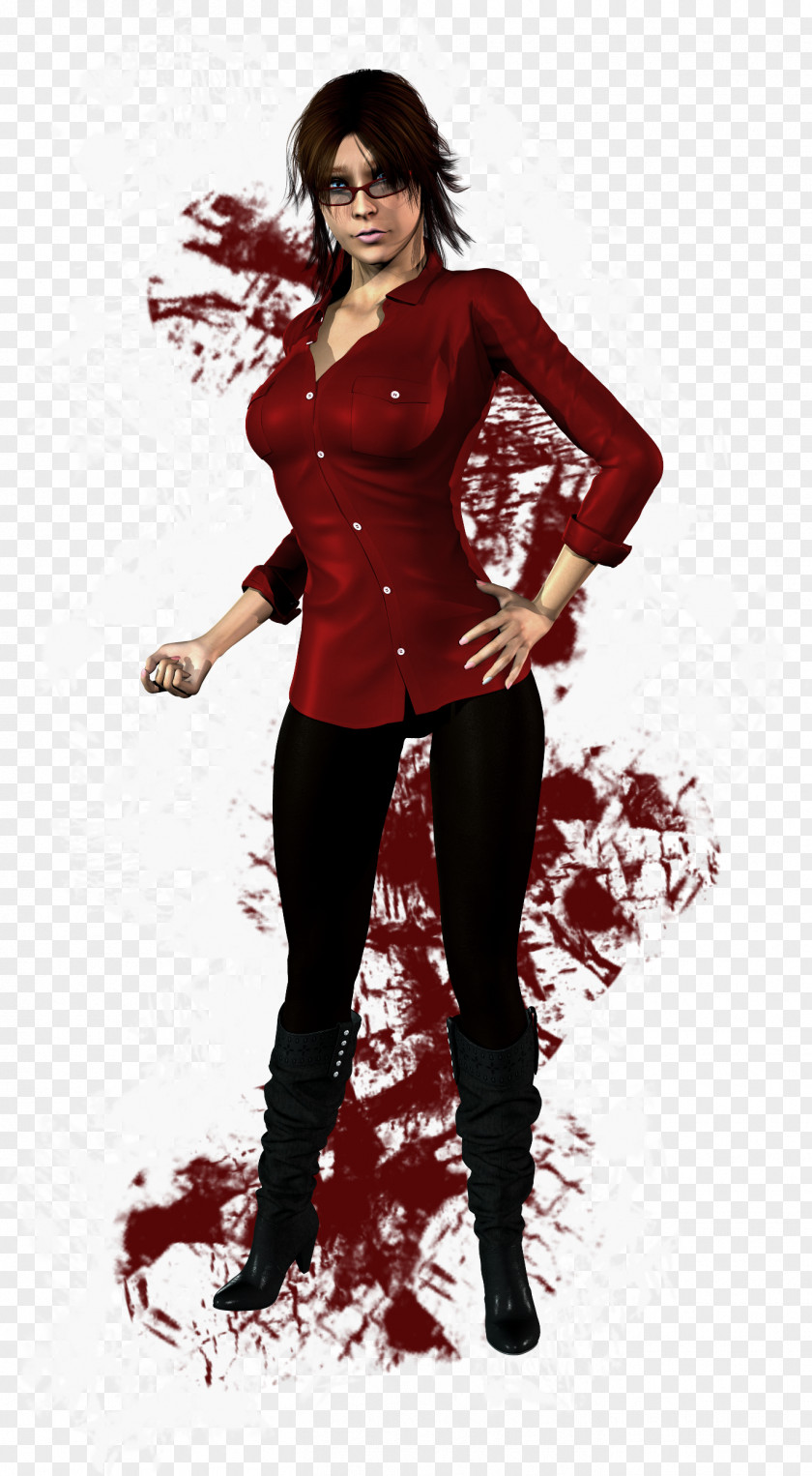 Abby Shoulder Maroon Costume Character PNG