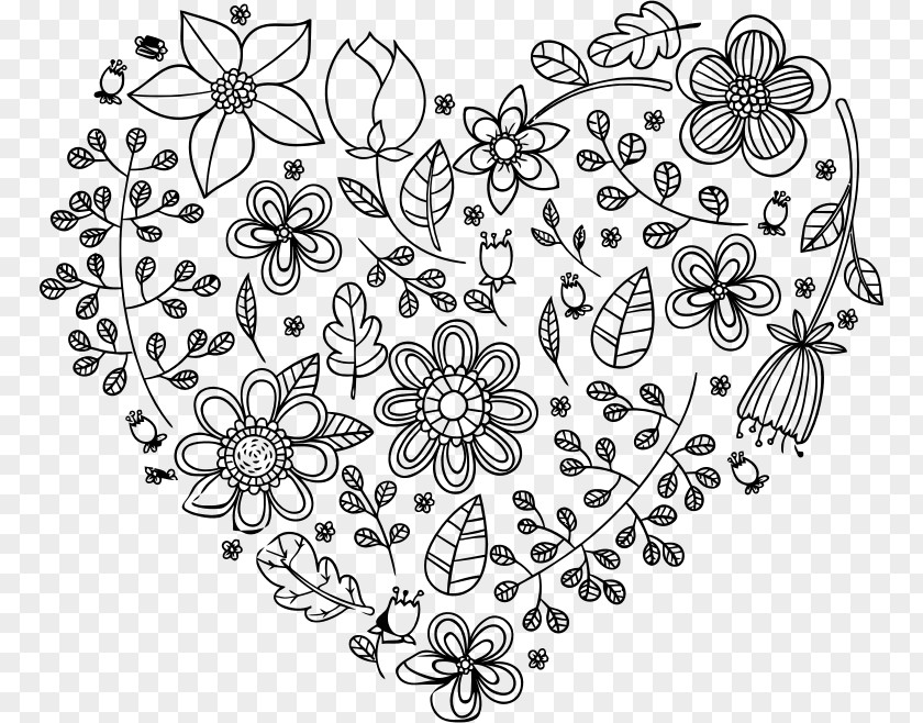 Flower Black Valentine's Day Heart Love Clip Art PNG